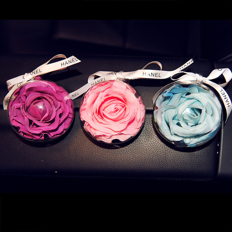 深普達水晶汽車掛件 創(chuàng)意個性花朵汽車飾品 車內(nèi)掛件 車飾 汽車掛飾6 淺粉